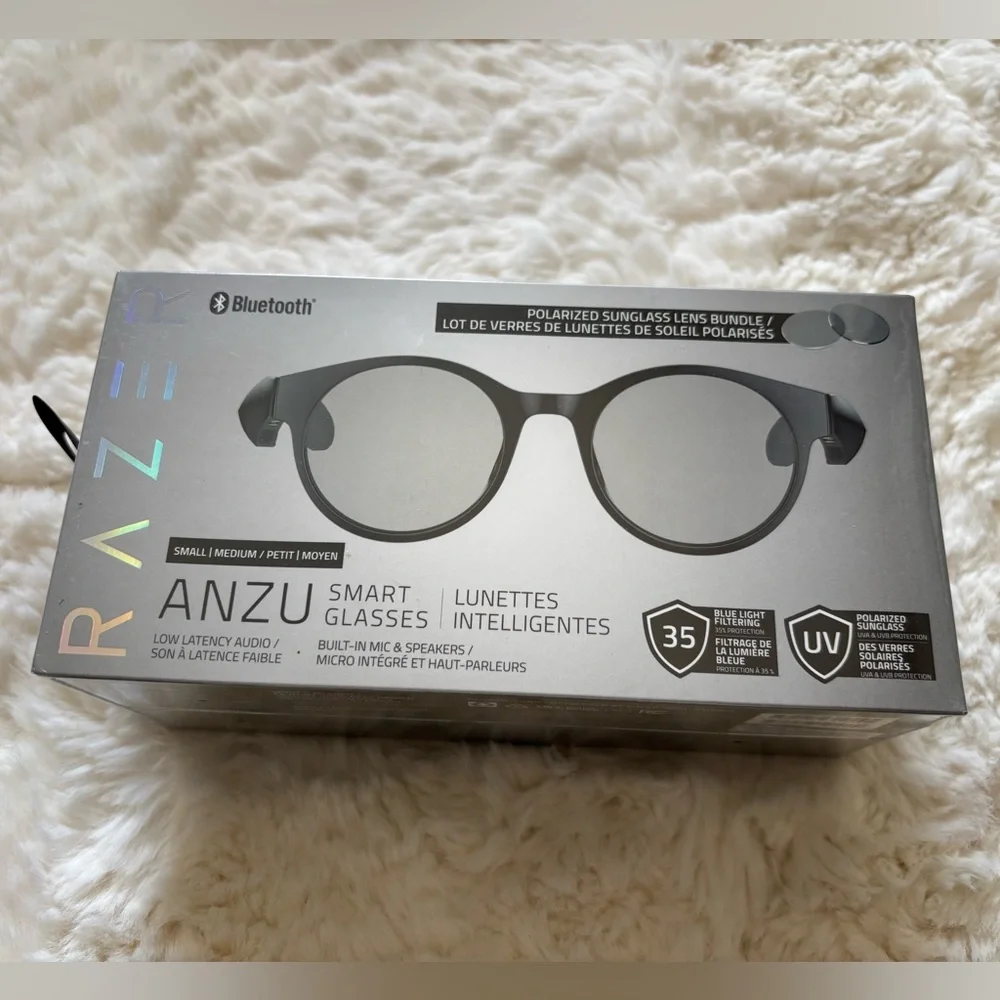Razer Anzu Smart Glasses: Blue Light Filtering & Polarized Sunglass Lense, Black